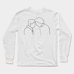 sam and dean minimalist , dean death barn scene forehead touch, supernatural finale Long Sleeve T-Shirt